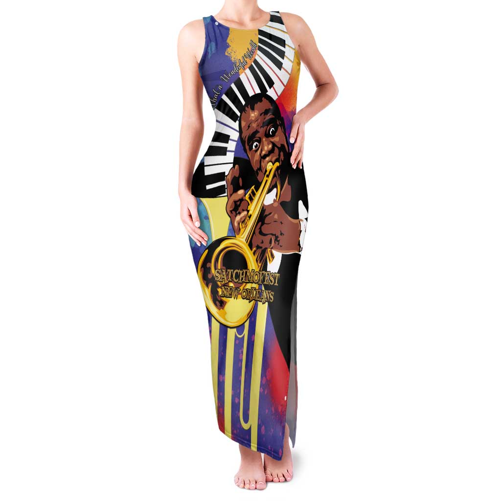Satchmofest Tank Maxi Dress King Of Jazz What a Wonderful World - Wonder Print Shop