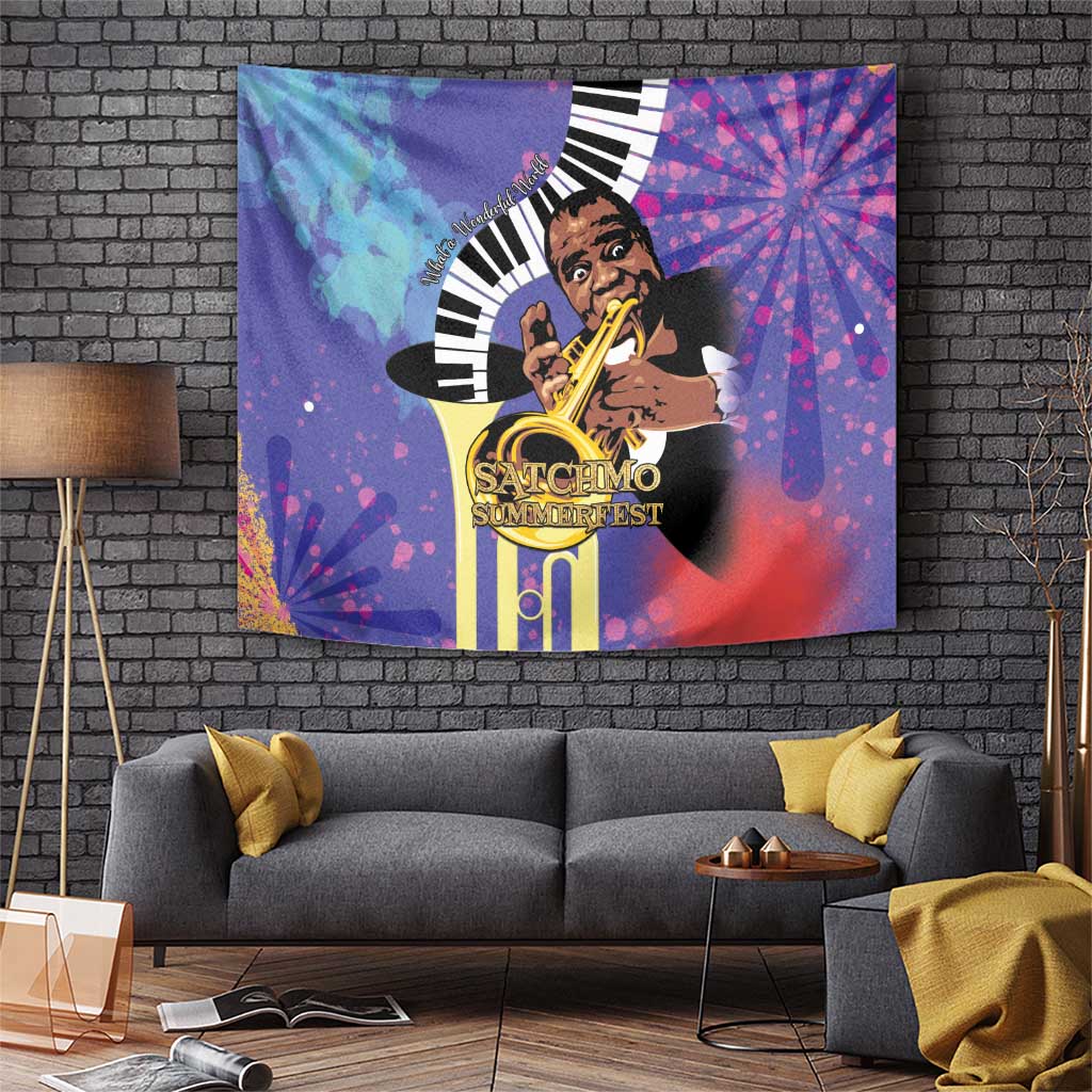 Satchmofest Tapestry King Of Jazz What a Wonderful World - Wonder Print Shop