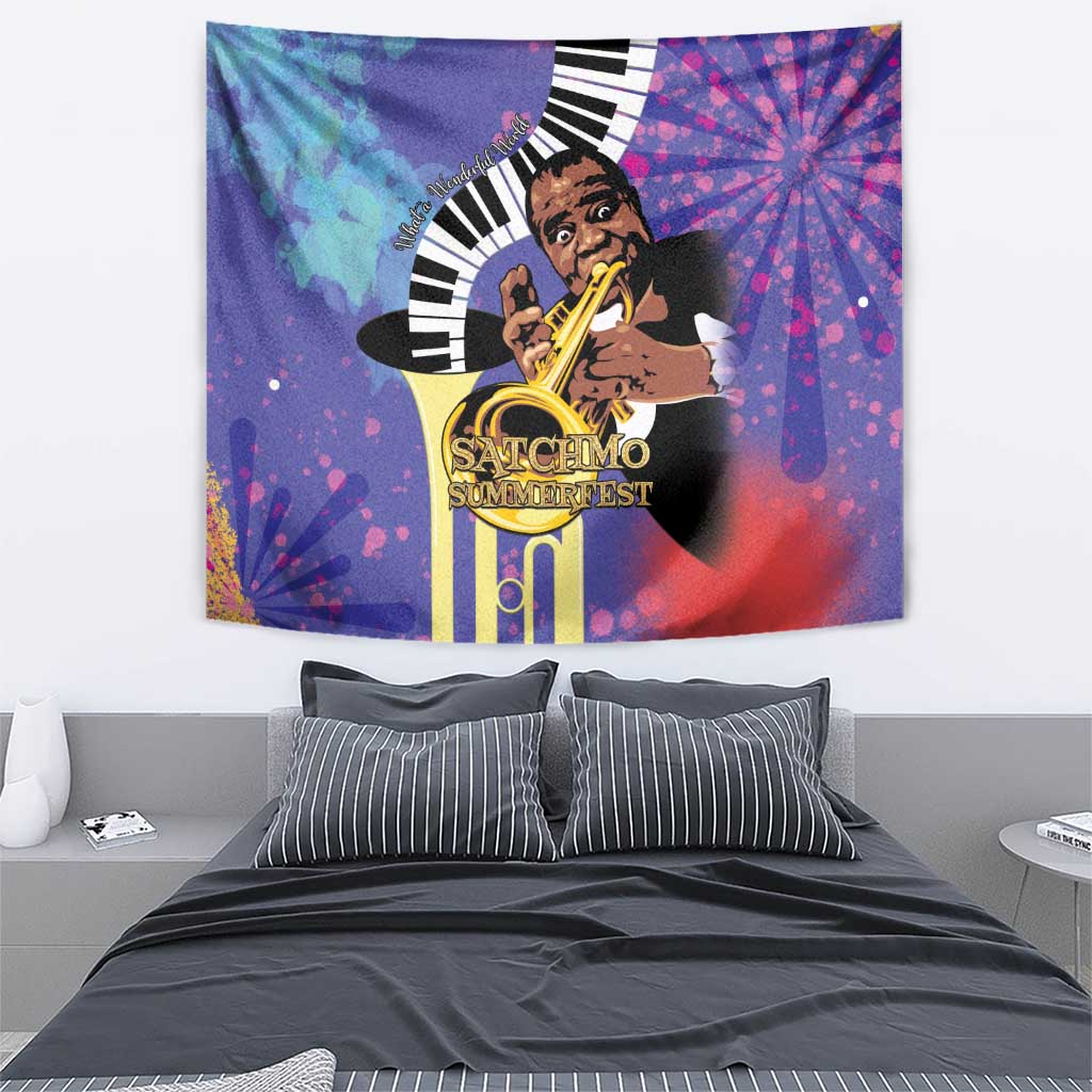 Satchmofest Tapestry King Of Jazz What a Wonderful World - Wonder Print Shop