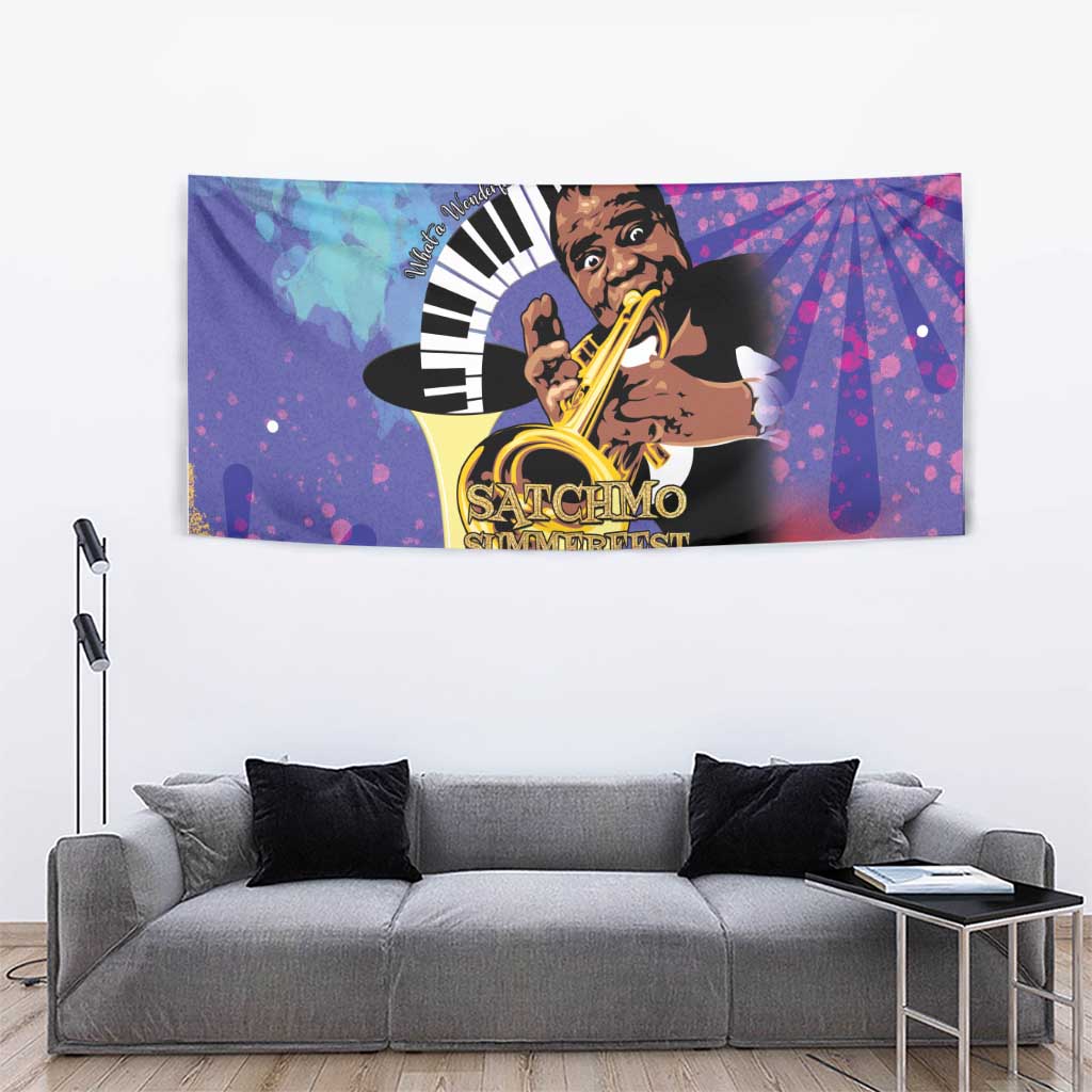 Satchmofest Tapestry King Of Jazz What a Wonderful World - Wonder Print Shop
