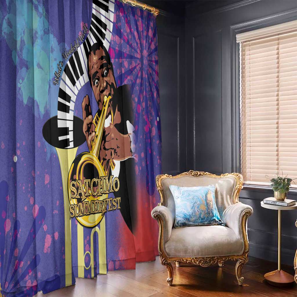 Satchmofest Window Curtain King Of Jazz What a Wonderful World - Wonder Print Shop