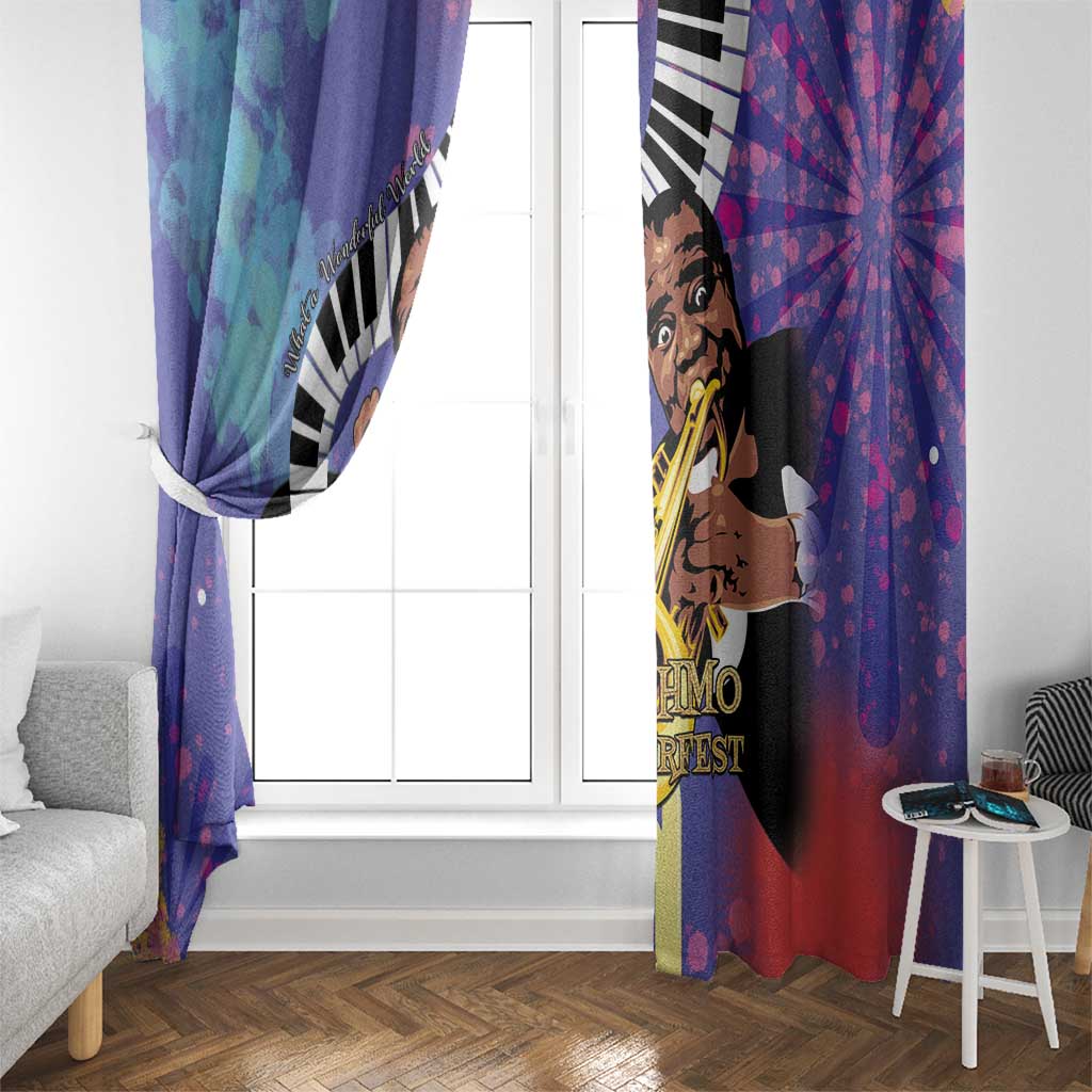 Satchmofest Window Curtain King Of Jazz What a Wonderful World - Wonder Print Shop