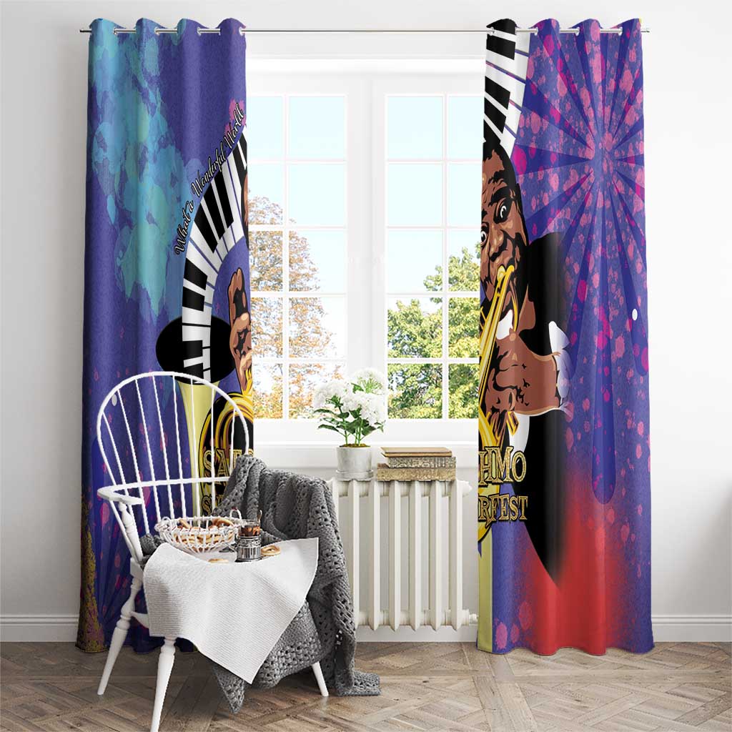 Satchmofest Window Curtain King Of Jazz What a Wonderful World - Wonder Print Shop