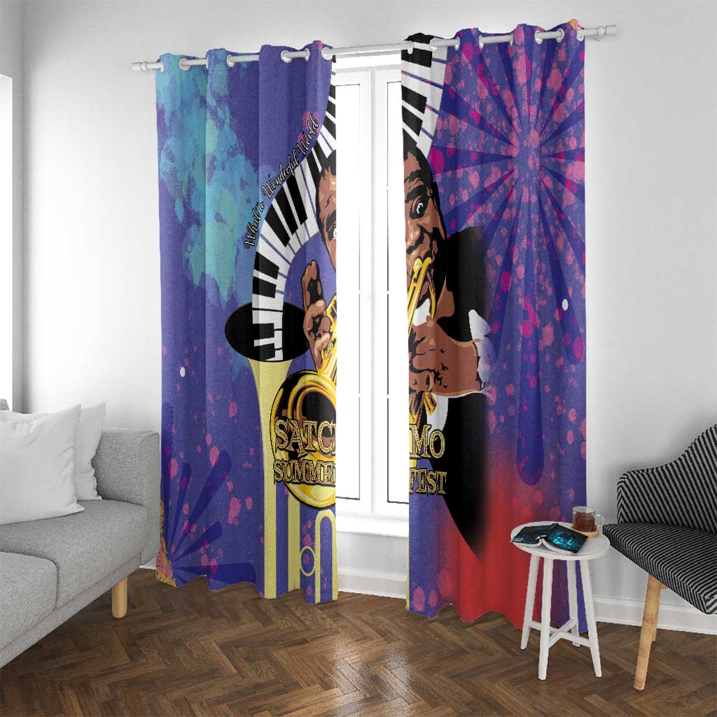 Satchmofest Window Curtain King Of Jazz What a Wonderful World - Wonder Print Shop