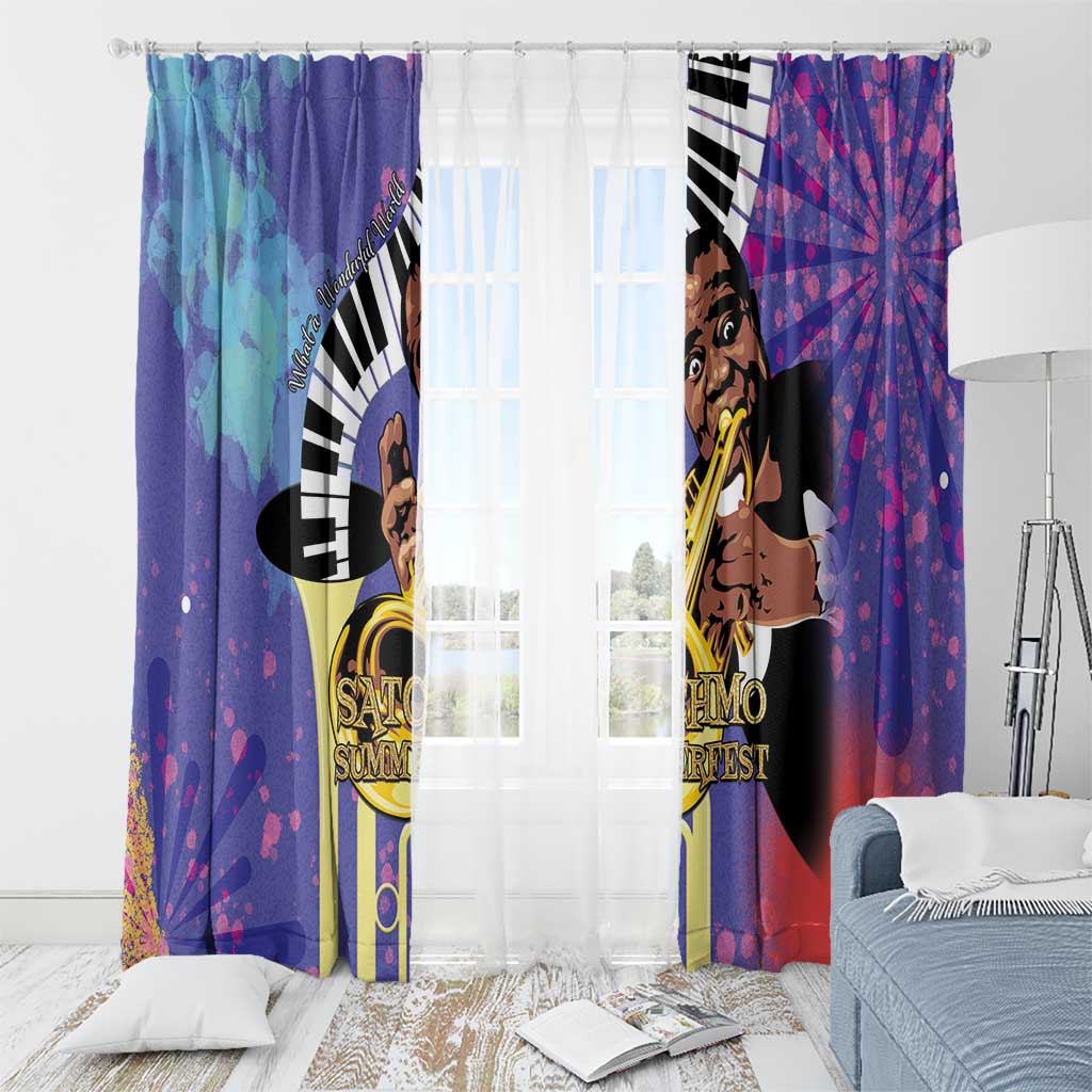 Satchmofest Window Curtain King Of Jazz What a Wonderful World - Wonder Print Shop