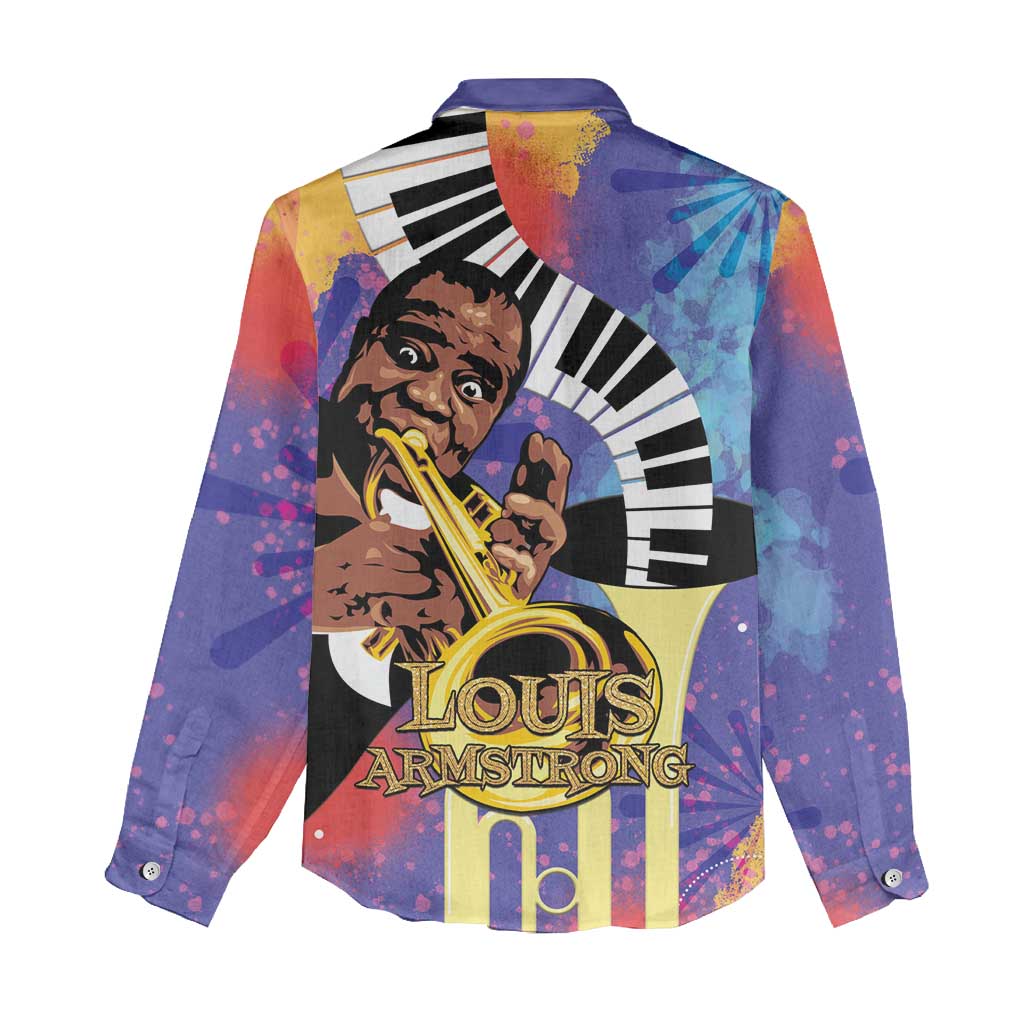 Satchmofest Women Casual Shirt King Of Jazz What a Wonderful World - Wonder Print Shop