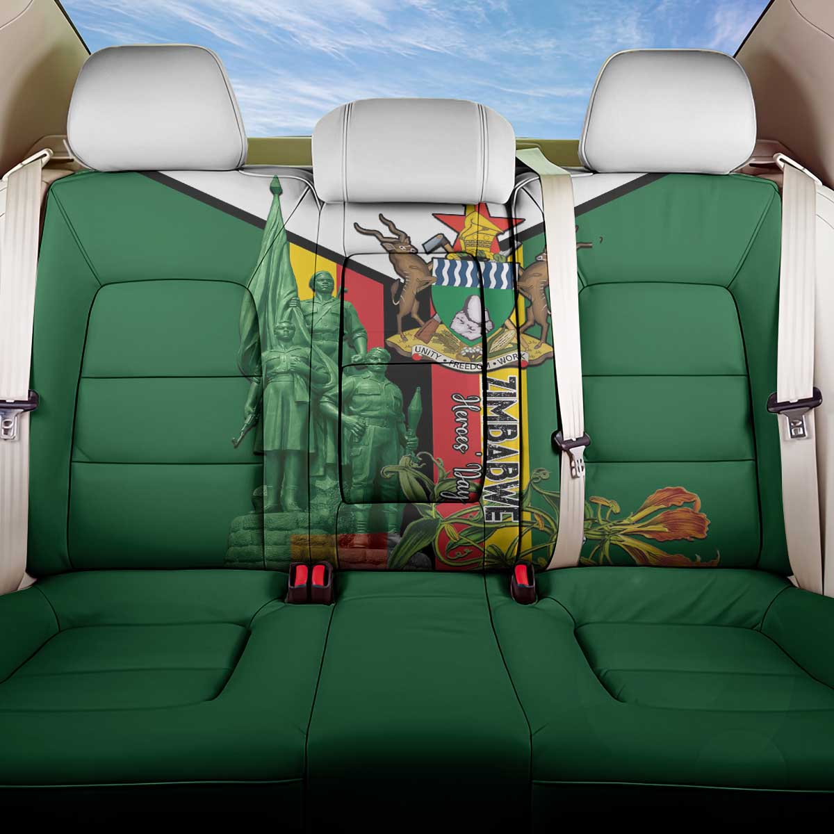 Zimbabwe Heroes' Day Back Car Seat Cover Liberation War Memorial Monument - Wonder Print Shop