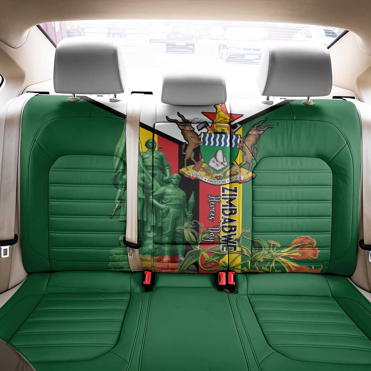 Zimbabwe Heroes' Day Back Car Seat Cover Liberation War Memorial Monument - Wonder Print Shop