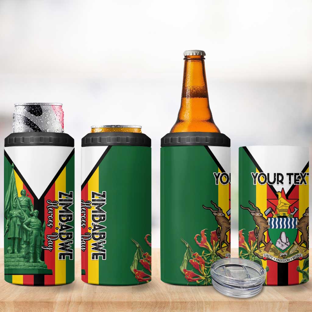 Personalized Zimbabwe Heroes' Day 4 in 1 Can Cooler Tumbler Liberation War Memorial Monument - Wonder Print Shop