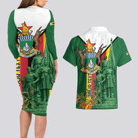 Personalized Zimbabwe Heroes' Day Couples Matching Long Sleeve Bodycon Dress and Hawaiian Shirt Liberation War Memorial Monument - Wonder Print Shop