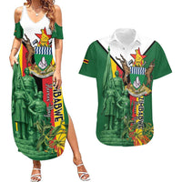 Personalized Zimbabwe Heroes' Day Couples Matching Summer Maxi Dress and Hawaiian Shirt Liberation War Memorial Monument - Wonder Print Shop