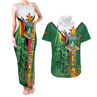Personalized Zimbabwe Heroes' Day Couples Matching Tank Maxi Dress and Hawaiian Shirt Liberation War Memorial Monument - Wonder Print Shop