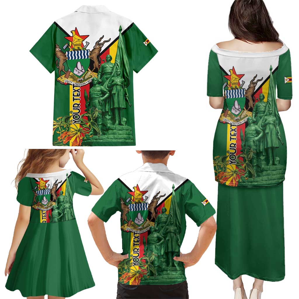 Personalized Zimbabwe Heroes' Day Family Matching Puletasi and Hawaiian Shirt Liberation War Memorial Monument - Wonder Print Shop