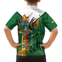 Personalized Zimbabwe Heroes' Day Family Matching Short Sleeve Bodycon Dress and Hawaiian Shirt Liberation War Memorial Monument - Wonder Print Shop