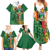 Personalized Zimbabwe Heroes' Day Family Matching Summer Maxi Dress and Hawaiian Shirt Liberation War Memorial Monument - Wonder Print Shop
