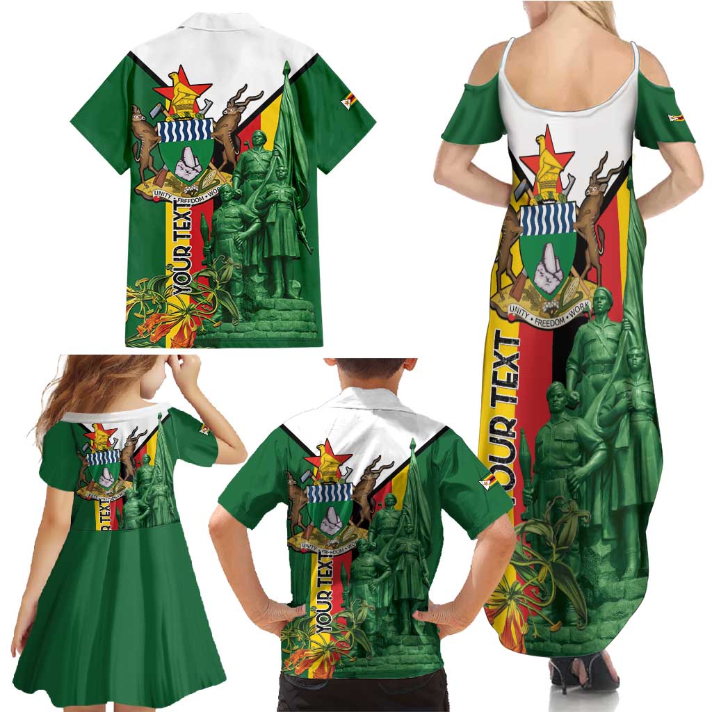 Personalized Zimbabwe Heroes' Day Family Matching Summer Maxi Dress and Hawaiian Shirt Liberation War Memorial Monument - Wonder Print Shop