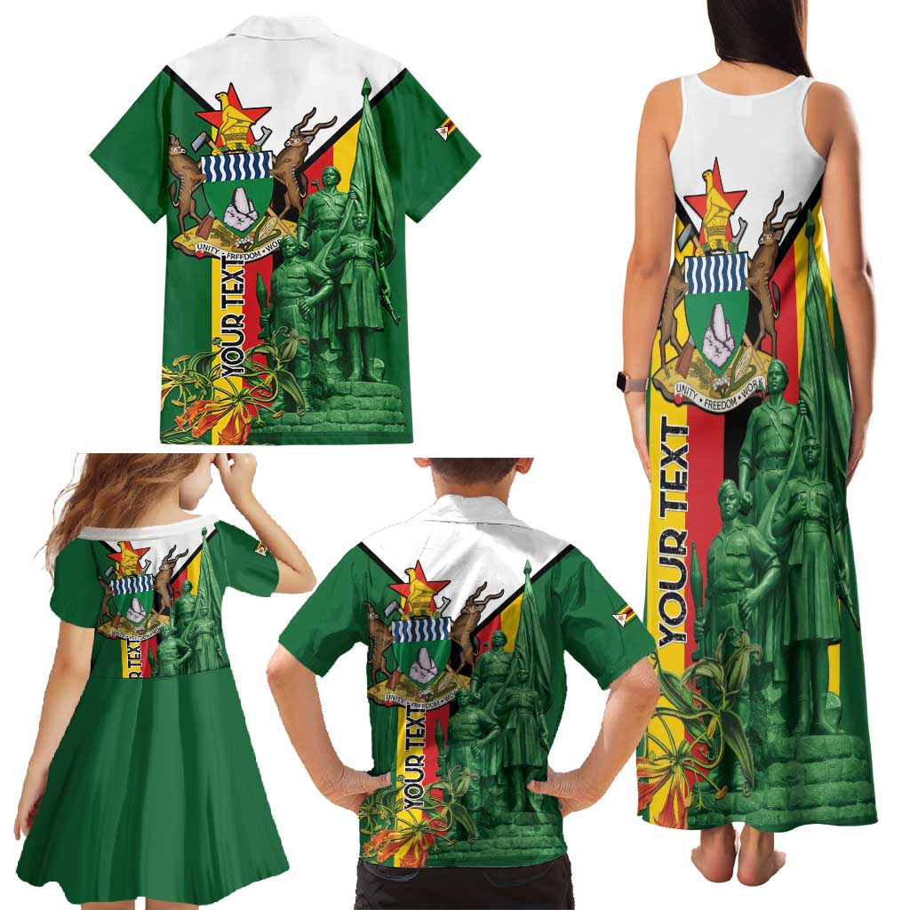 Personalized Zimbabwe Heroes' Day Family Matching Tank Maxi Dress and Hawaiian Shirt Liberation War Memorial Monument - Wonder Print Shop