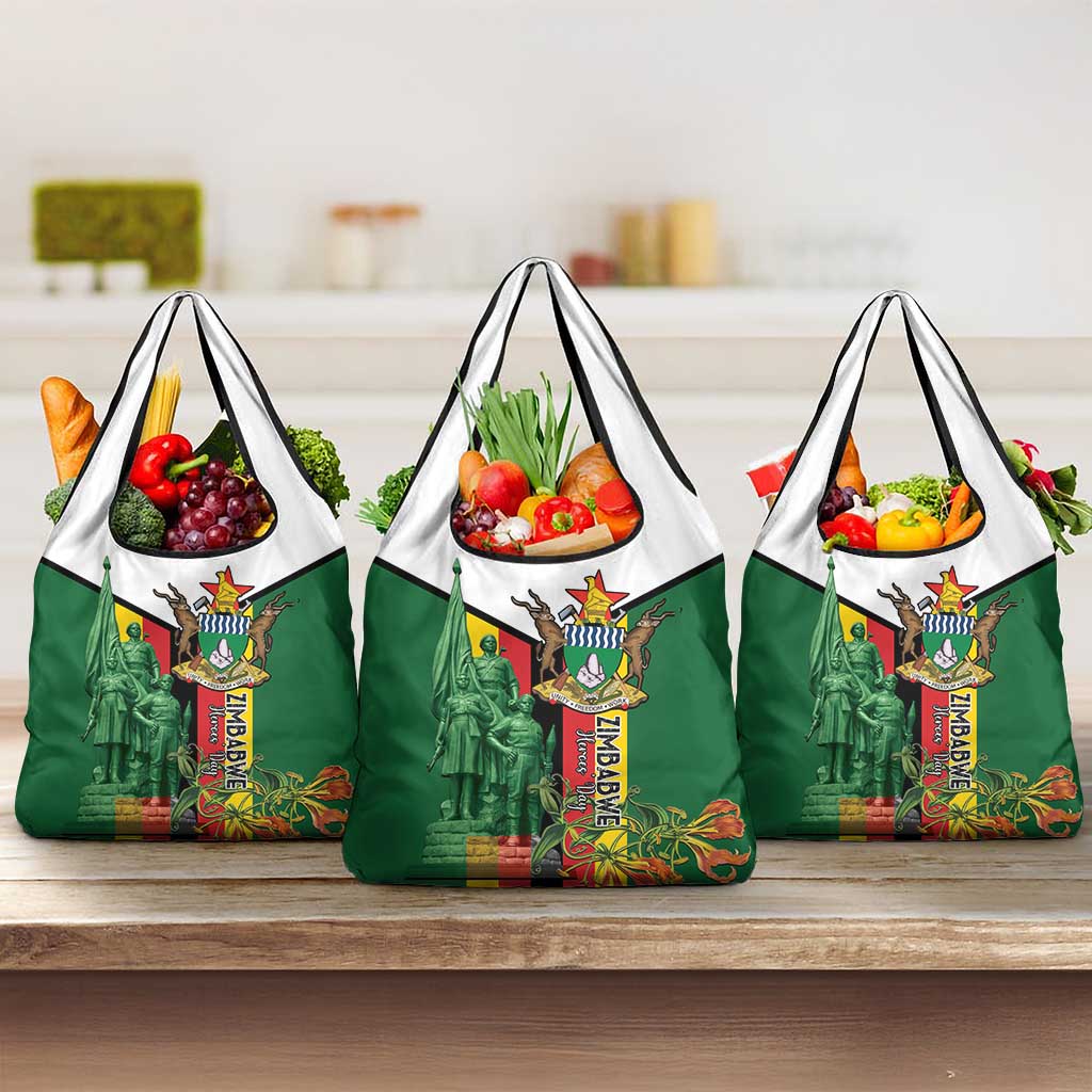 Zimbabwe Heroes' Day Grocery Bag Liberation War Memorial Monument - Wonder Print Shop
