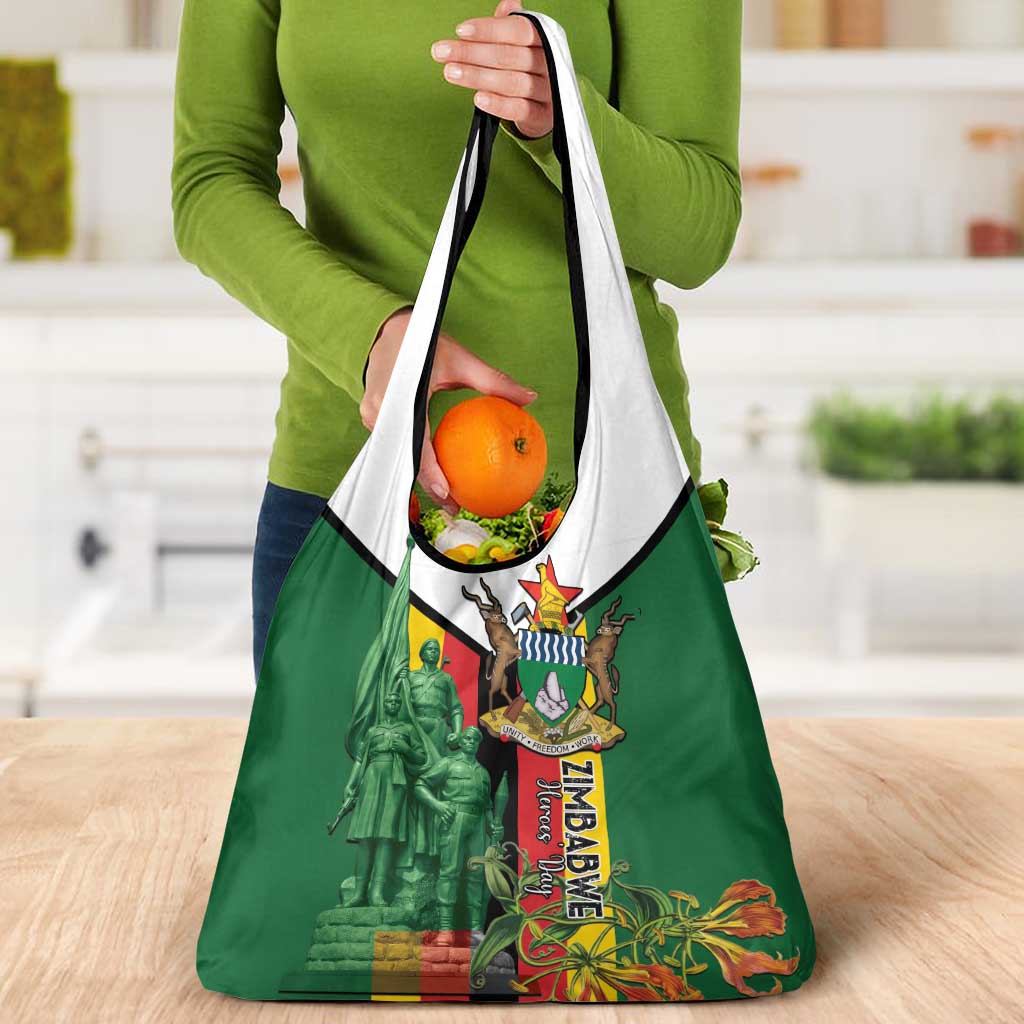Zimbabwe Heroes' Day Grocery Bag Liberation War Memorial Monument - Wonder Print Shop