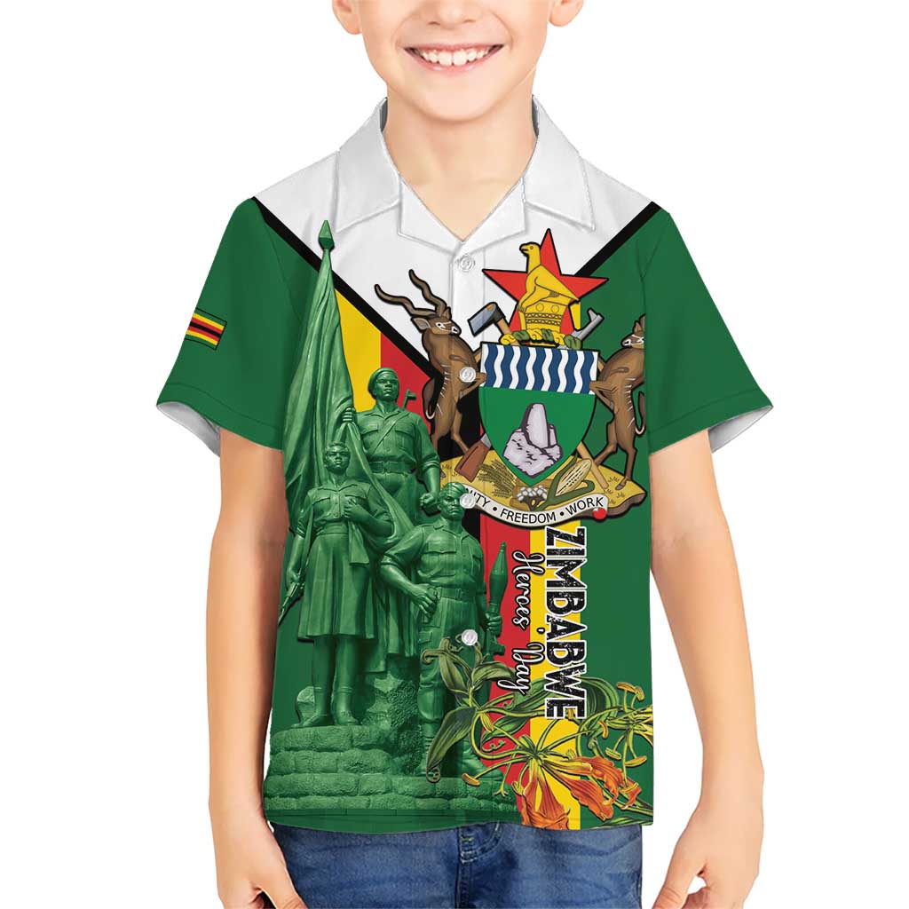 Personalized Zimbabwe Heroes' Day Kid Hawaiian Shirt Liberation War Memorial Monument - Wonder Print Shop