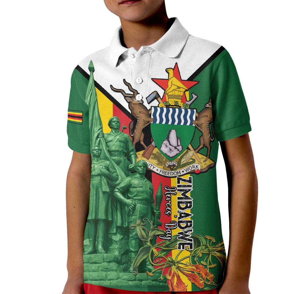 Personalized Zimbabwe Heroes' Day Kid Polo Shirt Liberation War Memorial Monument - Wonder Print Shop