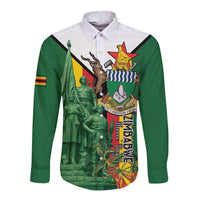 Personalized Zimbabwe Heroes' Day Long Sleeve Button Shirt Liberation War Memorial Monument - Wonder Print Shop