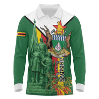 Personalized Zimbabwe Heroes' Day Long Sleeve Polo Shirt Liberation War Memorial Monument - Wonder Print Shop