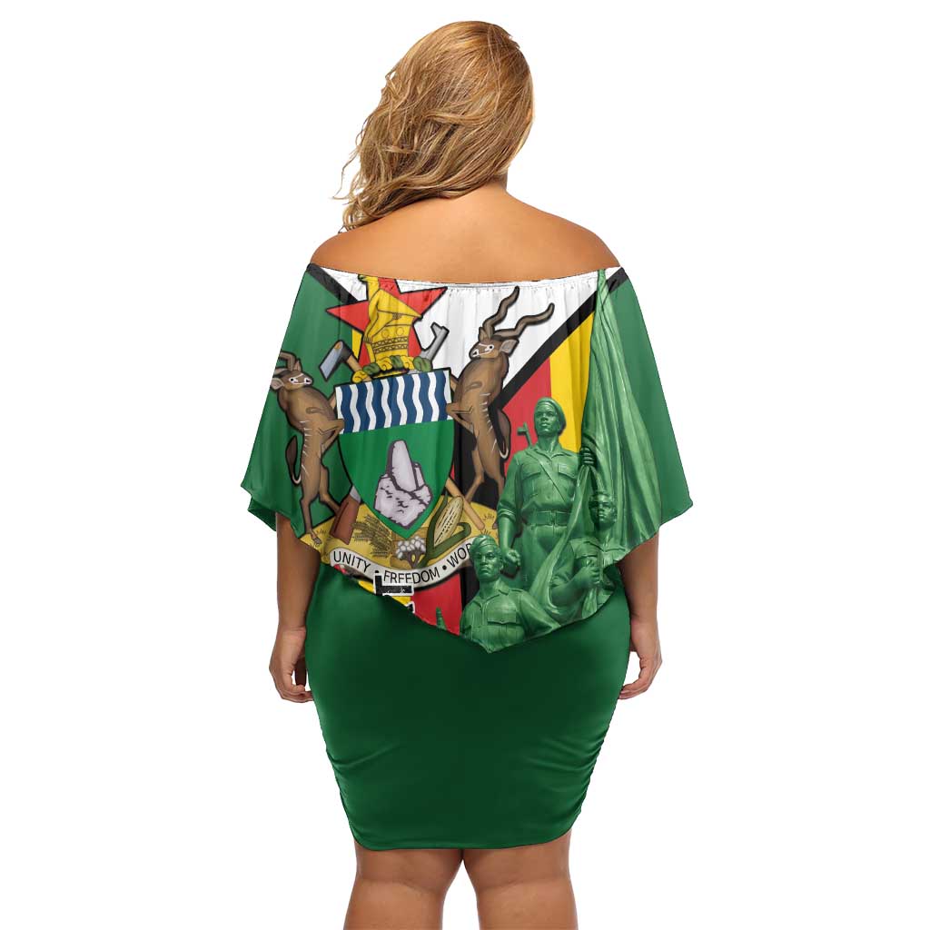 Personalized Zimbabwe Heroes' Day Off Shoulder Short Dress Liberation War Memorial Monument - Wonder Print Shop
