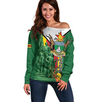 Personalized Zimbabwe Heroes' Day Off Shoulder Sweater Liberation War Memorial Monument - Wonder Print Shop
