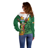 Personalized Zimbabwe Heroes' Day Off Shoulder Sweater Liberation War Memorial Monument - Wonder Print Shop