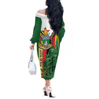 Personalized Zimbabwe Heroes' Day Off The Shoulder Long Sleeve Dress Liberation War Memorial Monument - Wonder Print Shop