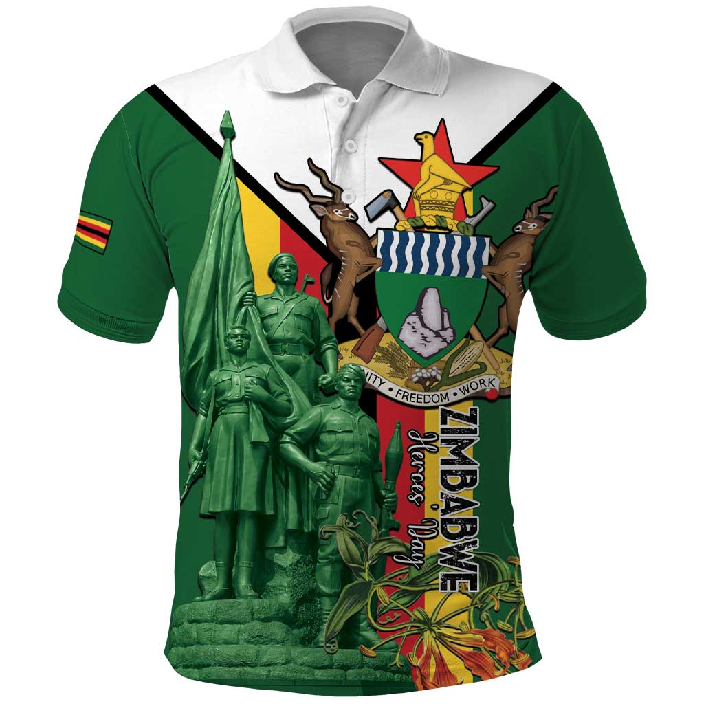 Personalized Zimbabwe Heroes' Day Polo Shirt Liberation War Memorial Monument - Wonder Print Shop