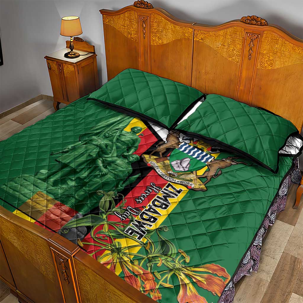 Zimbabwe Heroes' Day Quilt Bed Set Liberation War Memorial Monument - Wonder Print Shop