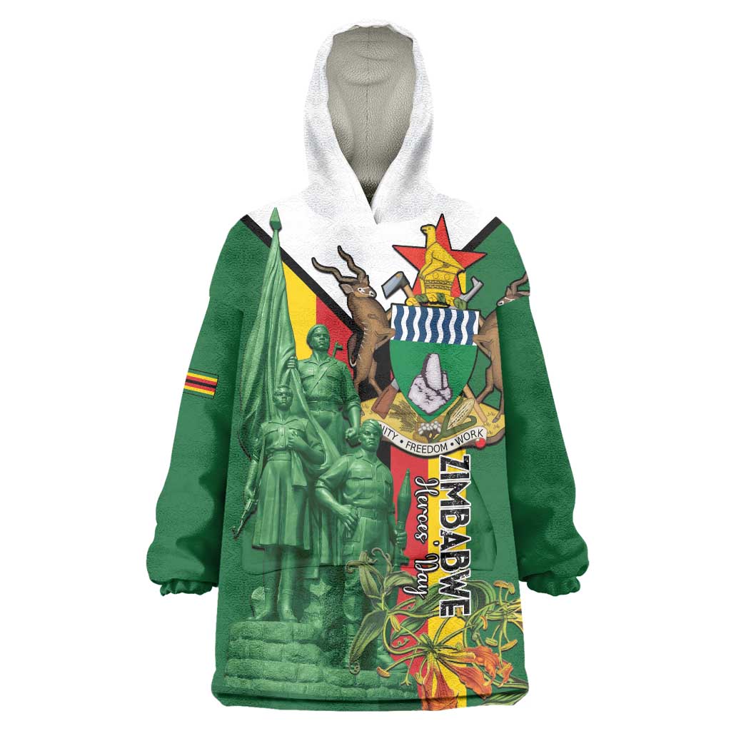Personalized Zimbabwe Heroes' Day Wearable Blanket Hoodie Liberation War Memorial Monument - Wonder Print Shop