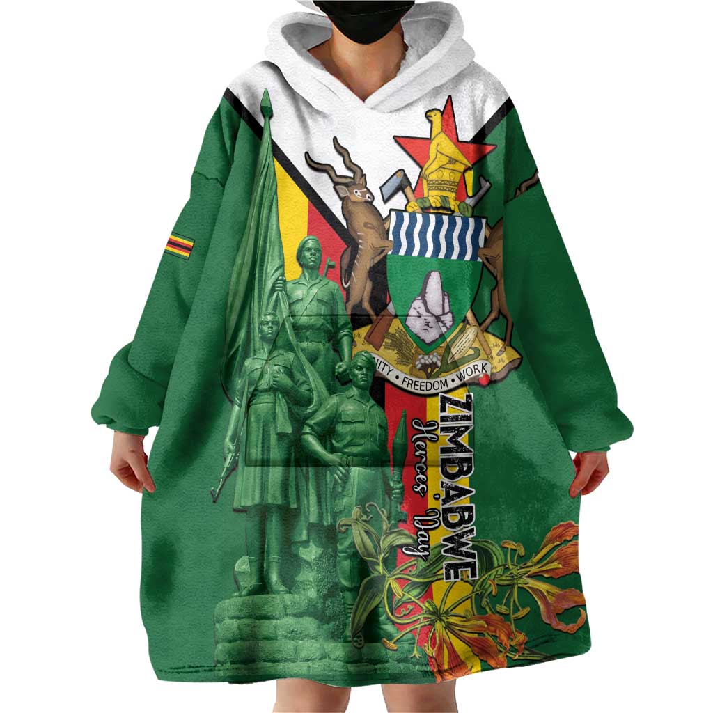 Personalized Zimbabwe Heroes' Day Wearable Blanket Hoodie Liberation War Memorial Monument - Wonder Print Shop