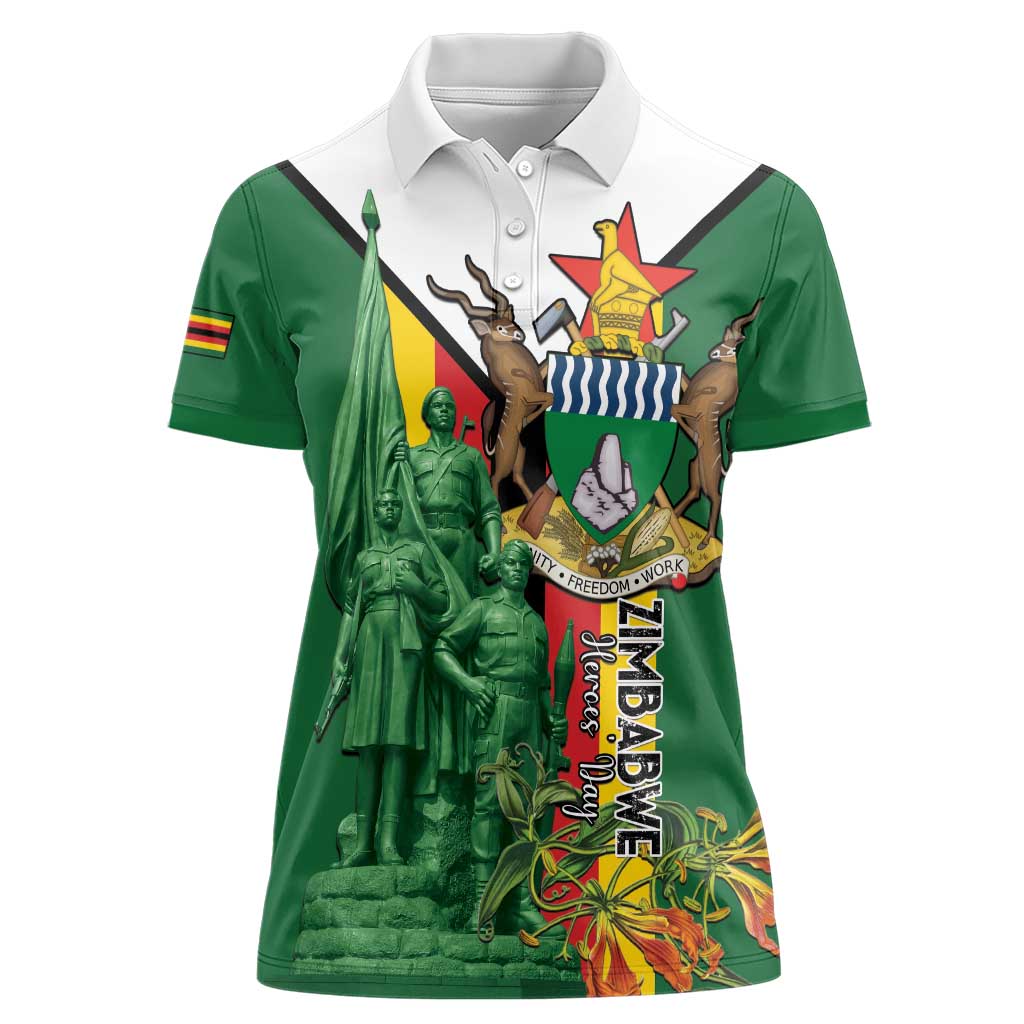 Personalized Zimbabwe Heroes' Day Women Polo Shirt Liberation War Memorial Monument - Wonder Print Shop