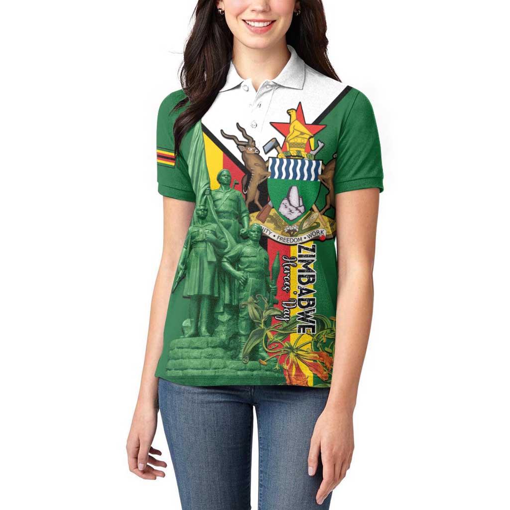 Personalized Zimbabwe Heroes' Day Women Polo Shirt Liberation War Memorial Monument - Wonder Print Shop