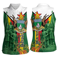 Personalized Zimbabwe Heroes' Day Women Sleeveless Polo Shirt Liberation War Memorial Monument - Wonder Print Shop