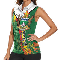Personalized Zimbabwe Heroes' Day Women Sleeveless Polo Shirt Liberation War Memorial Monument - Wonder Print Shop