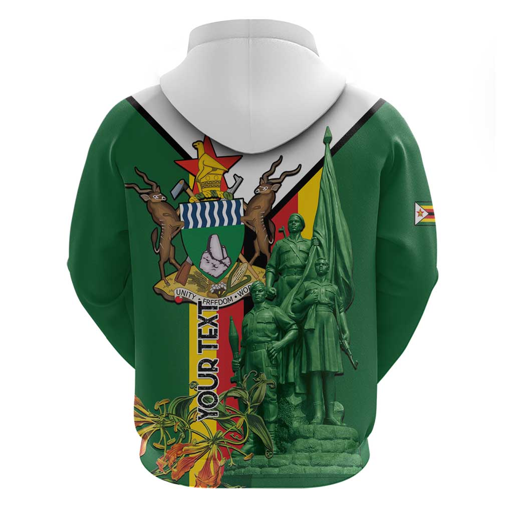 Personalized Zimbabwe Heroes' Day Zip Hoodie Liberation War Memorial Monument - Wonder Print Shop