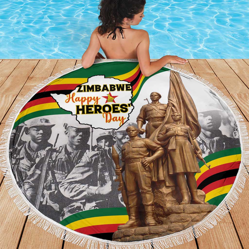 Happy Heroes Day Zimbabwe Beach Blanket Lest We Forget - Wonder Print Shop