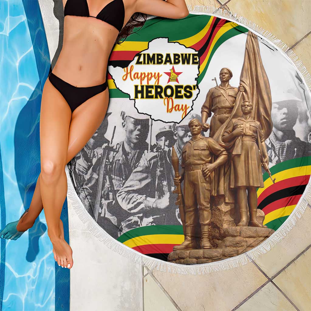 Happy Heroes Day Zimbabwe Beach Blanket Lest We Forget - Wonder Print Shop