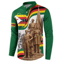 Happy Heroes Day Zimbabwe Button Sweatshirt Lest We Forget - Wonder Print Shop