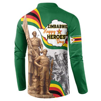 Happy Heroes Day Zimbabwe Button Sweatshirt Lest We Forget - Wonder Print Shop