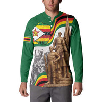 Happy Heroes Day Zimbabwe Button Sweatshirt Lest We Forget - Wonder Print Shop