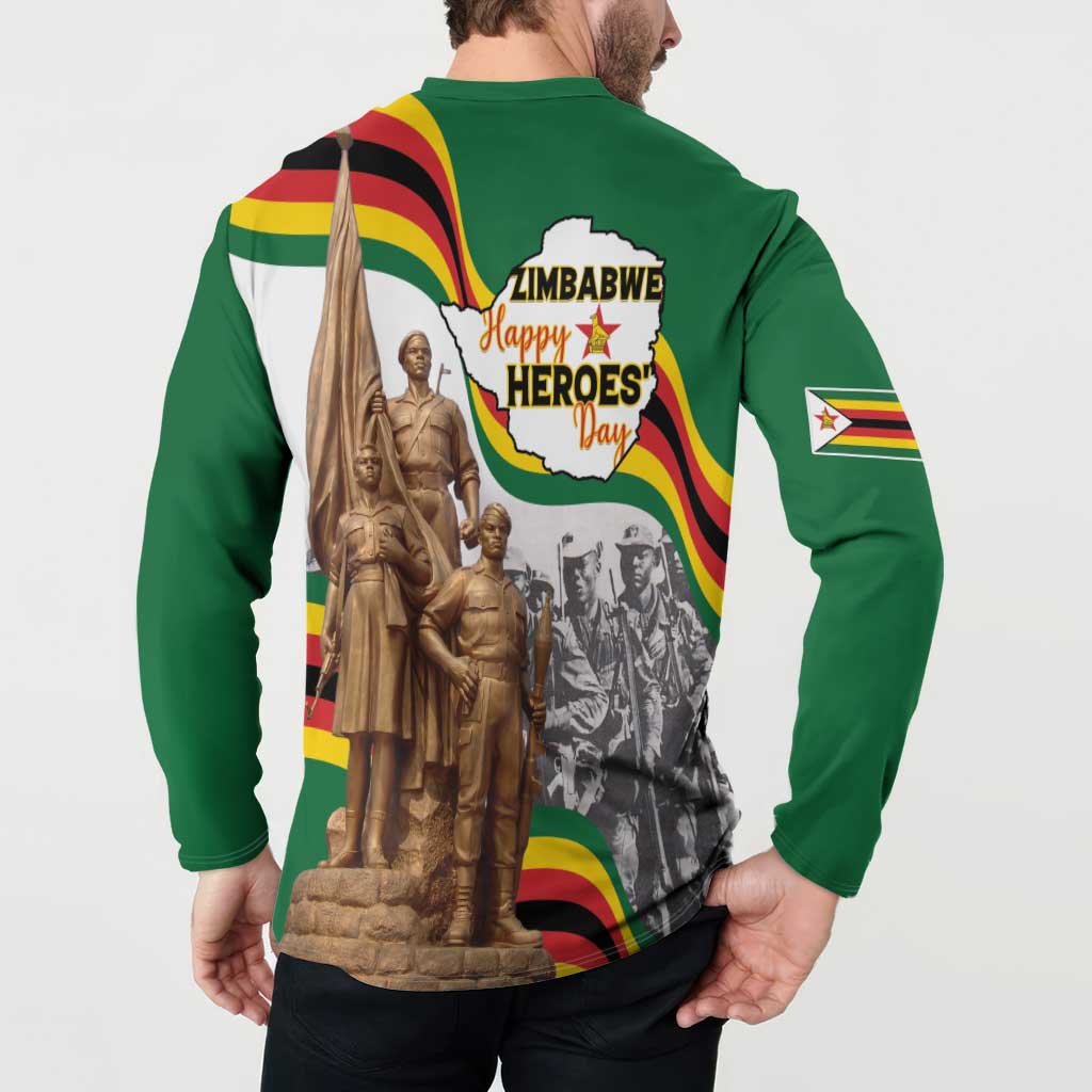 Happy Heroes Day Zimbabwe Button Sweatshirt Lest We Forget - Wonder Print Shop