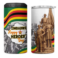 Happy Heroes Day Zimbabwe 4 in 1 Can Cooler Tumbler Lest We Forget - Wonder Print Shop