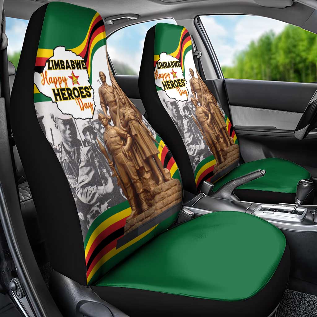 Happy Heroes Day Zimbabwe Car Seat Cover Lest We Forget - Wonder Print Shop