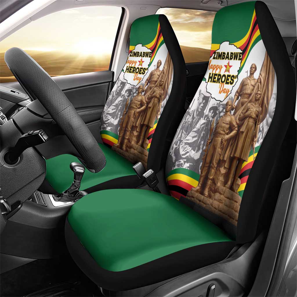 Happy Heroes Day Zimbabwe Car Seat Cover Lest We Forget - Wonder Print Shop