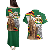 Happy Heroes Day Zimbabwe Couples Matching Puletasi and Hawaiian Shirt Lest We Forget - Wonder Print Shop